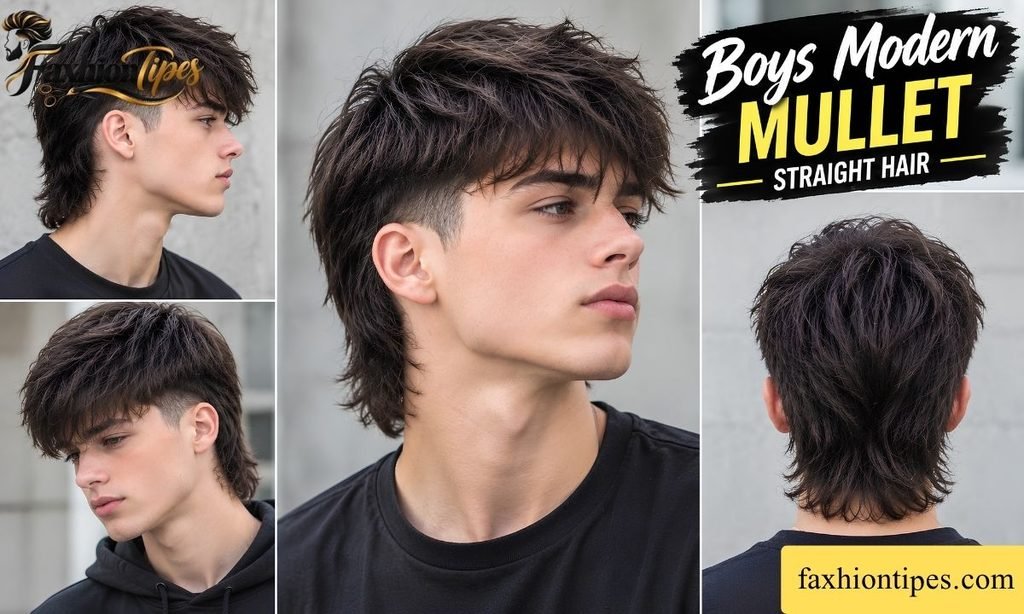 Boys Modern Mullet Straight Hair