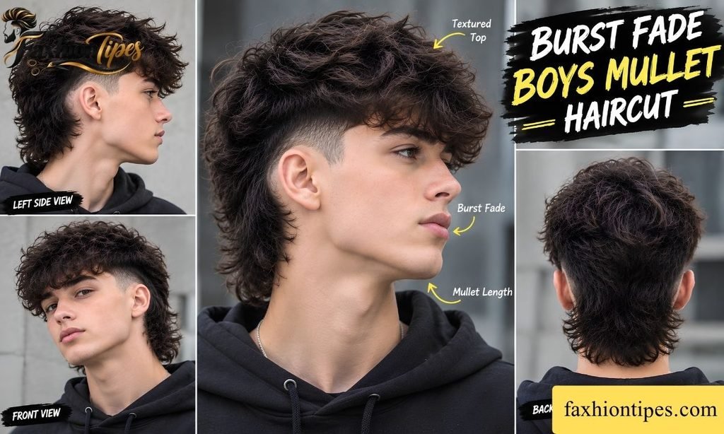 Burst Fade Boys Mullet Haircut