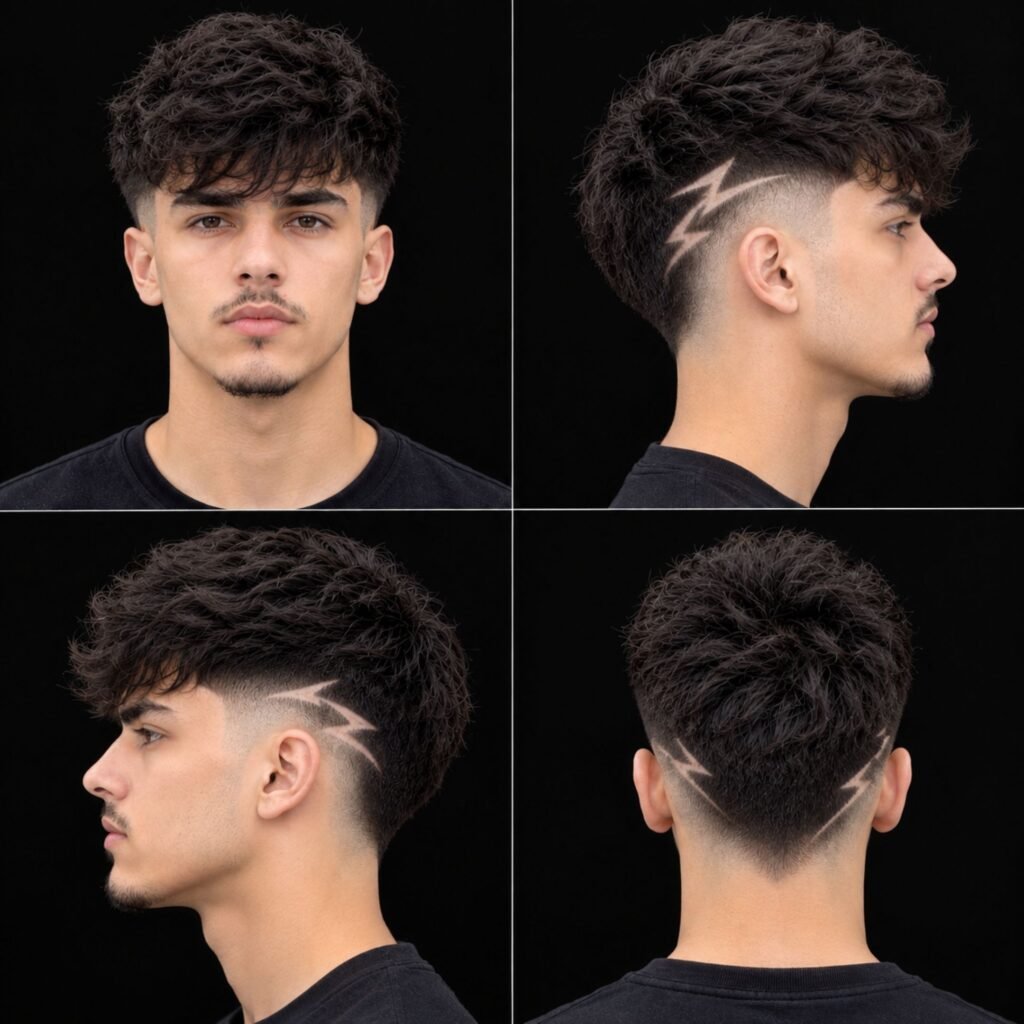 Burst Fade Lightning Bolt Design