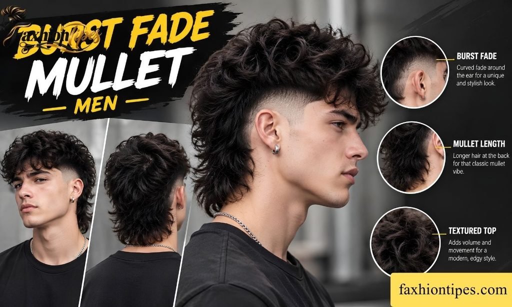 Burst fade mullet men