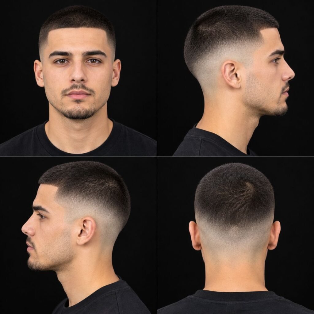 Buzz Cut with Mid Taper Fade