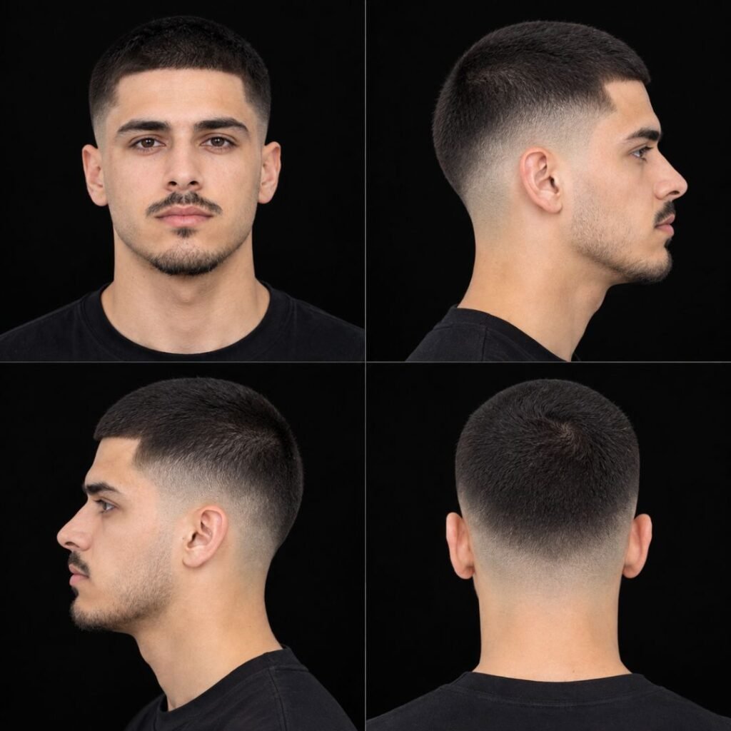 Buzz Cut with Mid Taper Fade