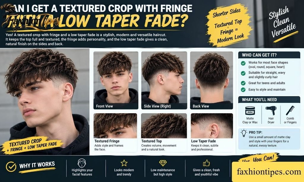 Can I Get a Textured Crop with Fringe with a Low Taper Fade?
