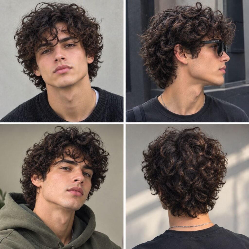 Classic Medium Messy Men Curly Hairstyles
