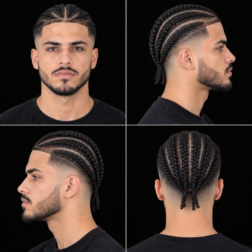 Cornrows with Mid Taper Fade