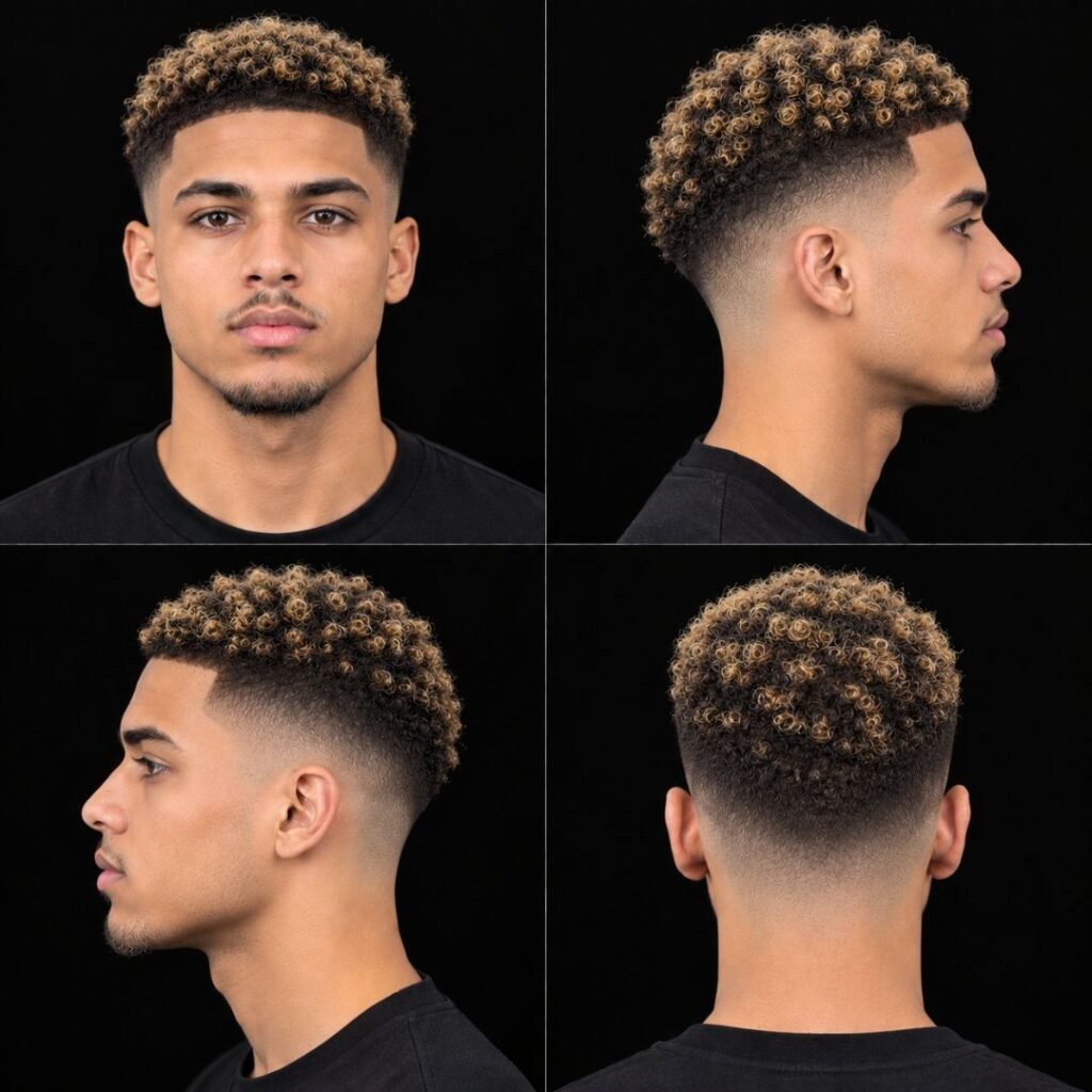  Dyed Tips with Mid Taper Fade