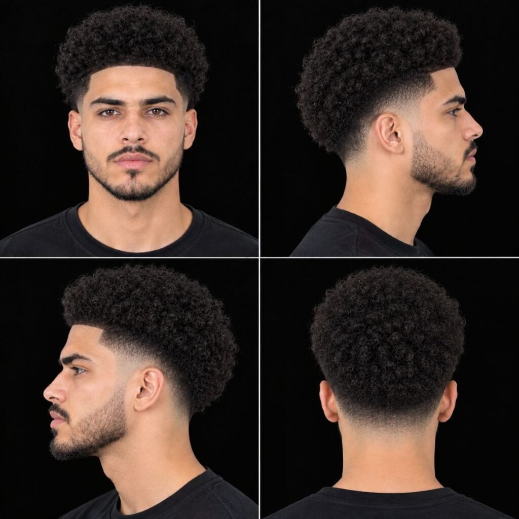 Full Afro with Mid Taper Fade