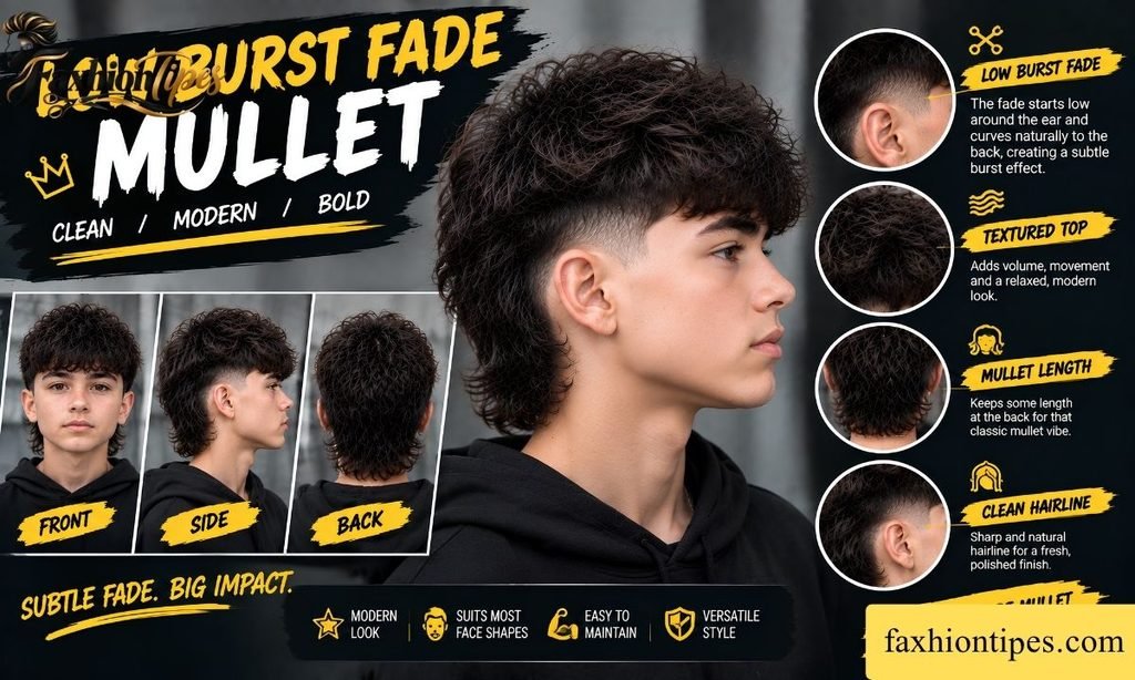 Low Burst Fade Mullet