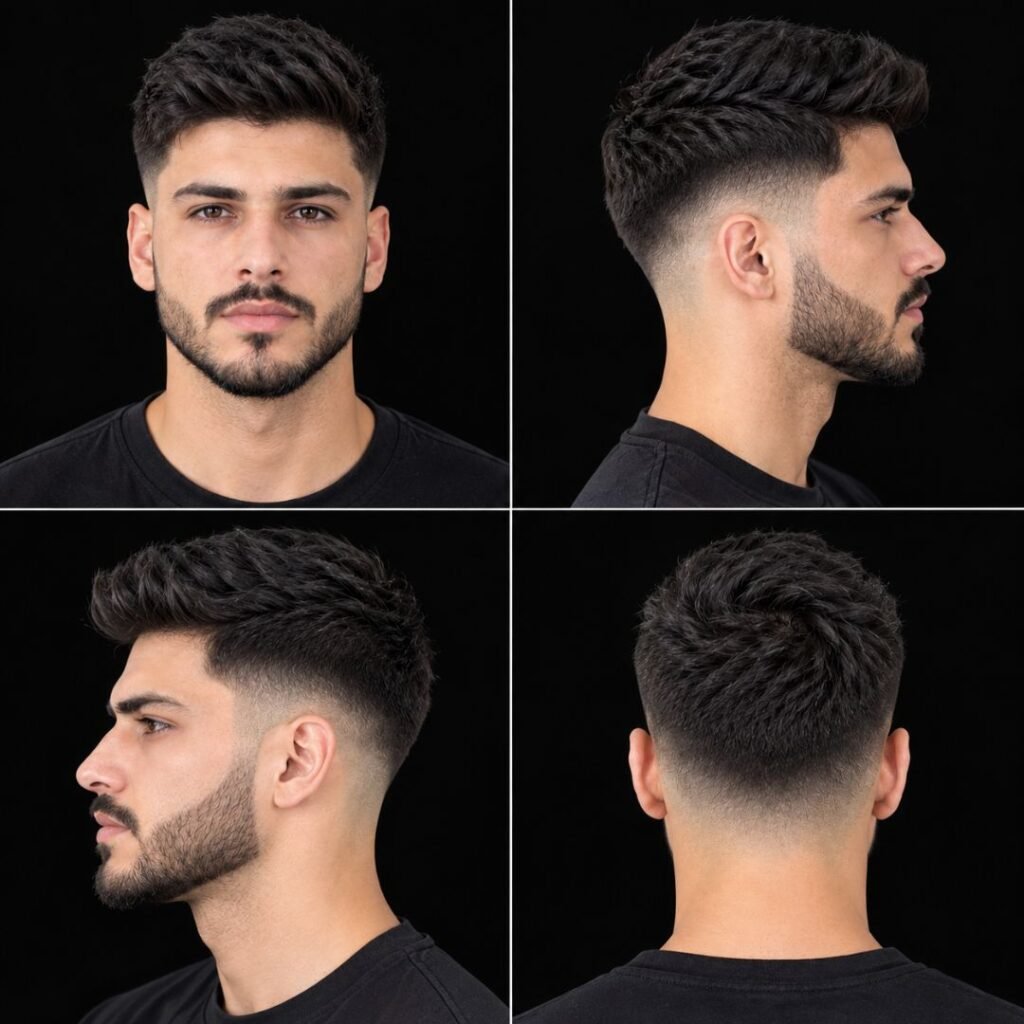 Low Mid Fade with Beard Connect