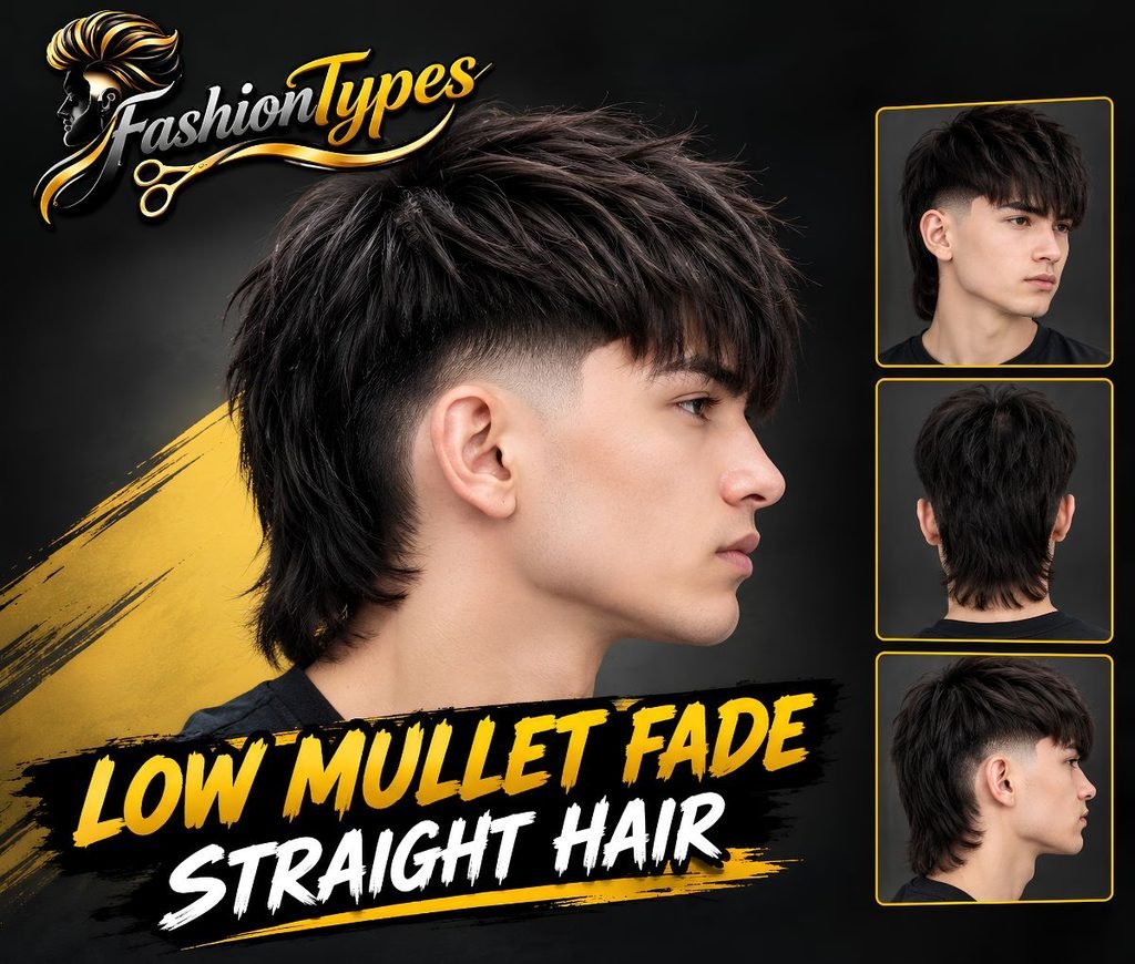 Low Mullet Fade Straight Hair