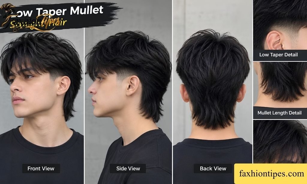 Low Taper Mullet Straight Hair