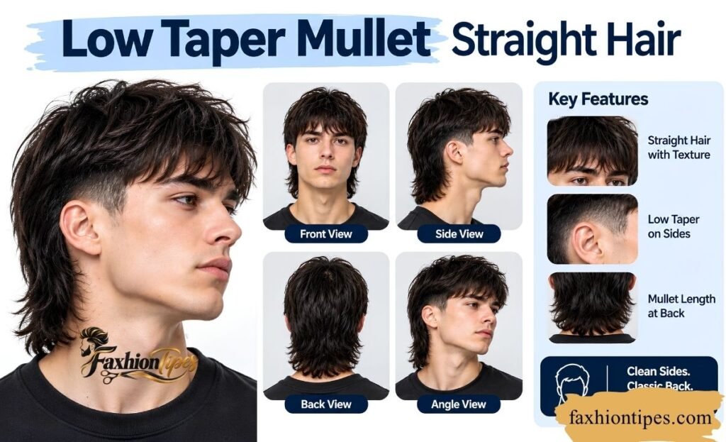 Low Taper Mullet Straight Hair