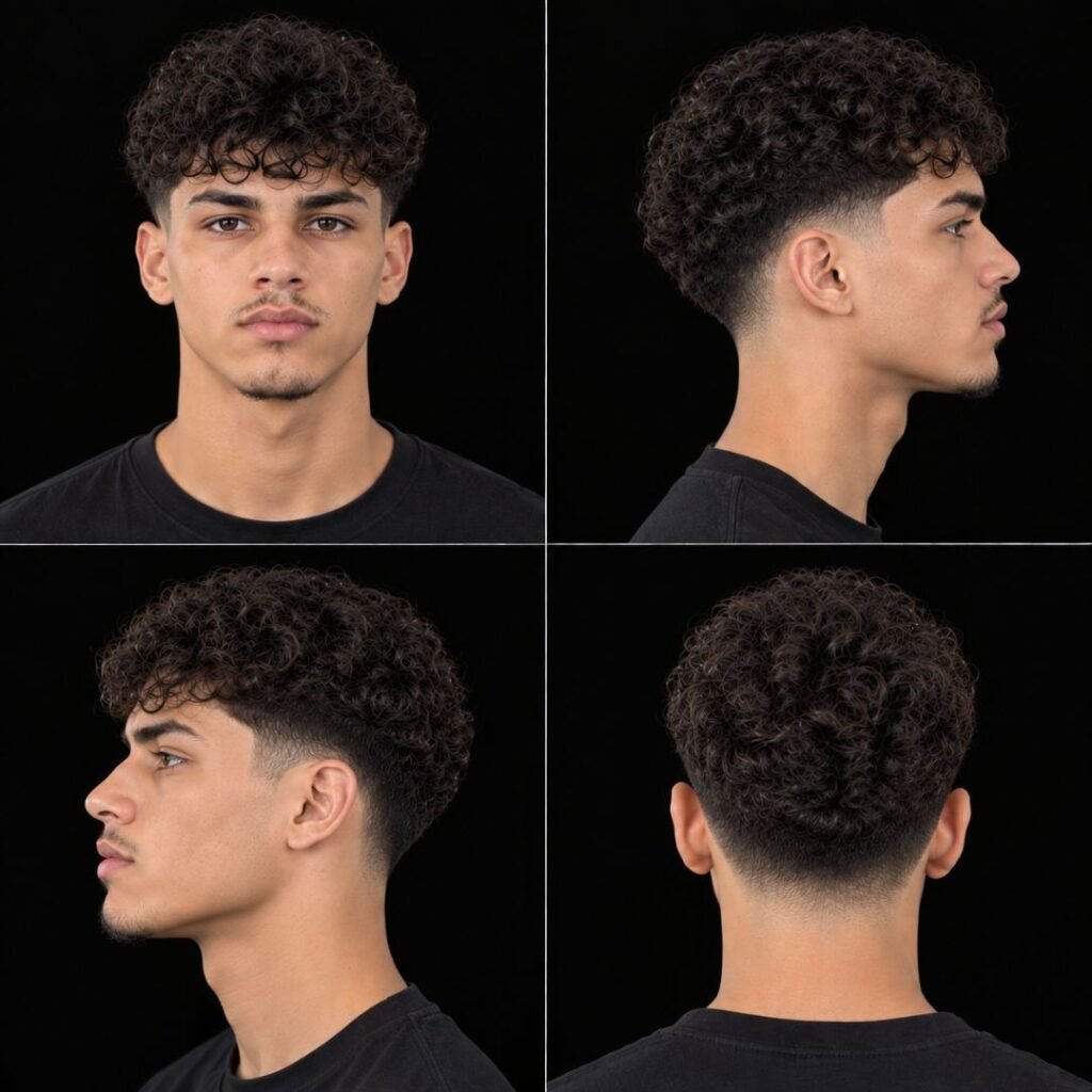 Low taper curly hair