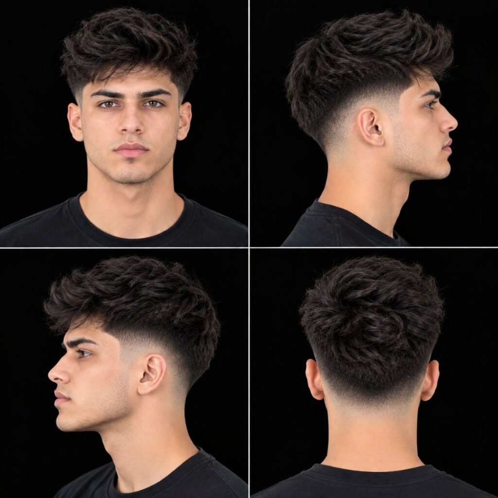 Mid Taper Fade Blowout Straight Hair