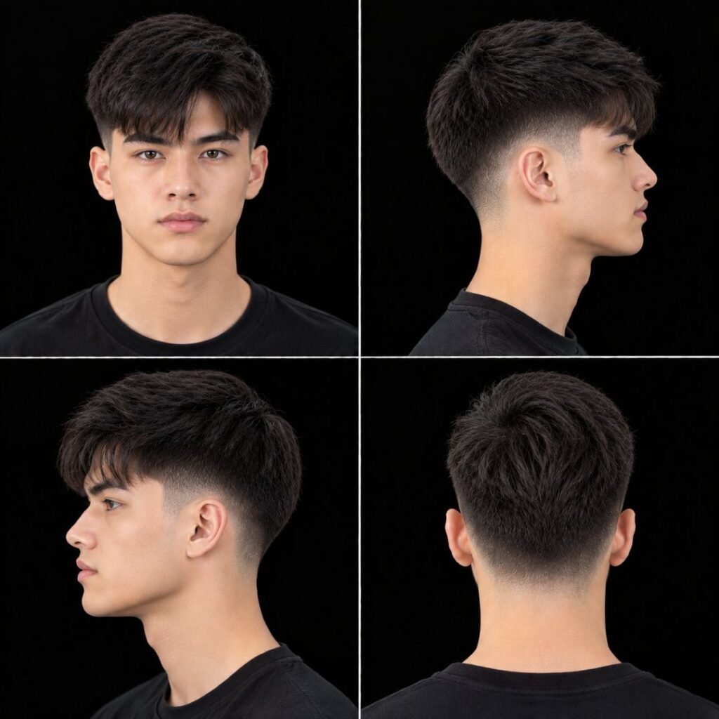 Mid Taper Fade for Asian Straight Hair