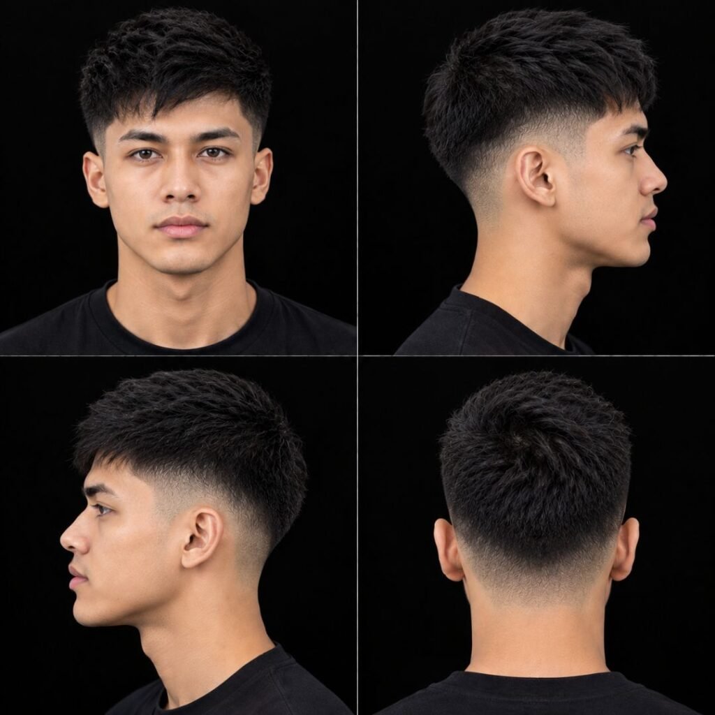 Mid taper fade asian men