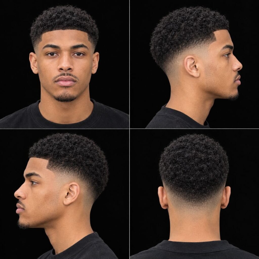 Mid taper short hair 4c