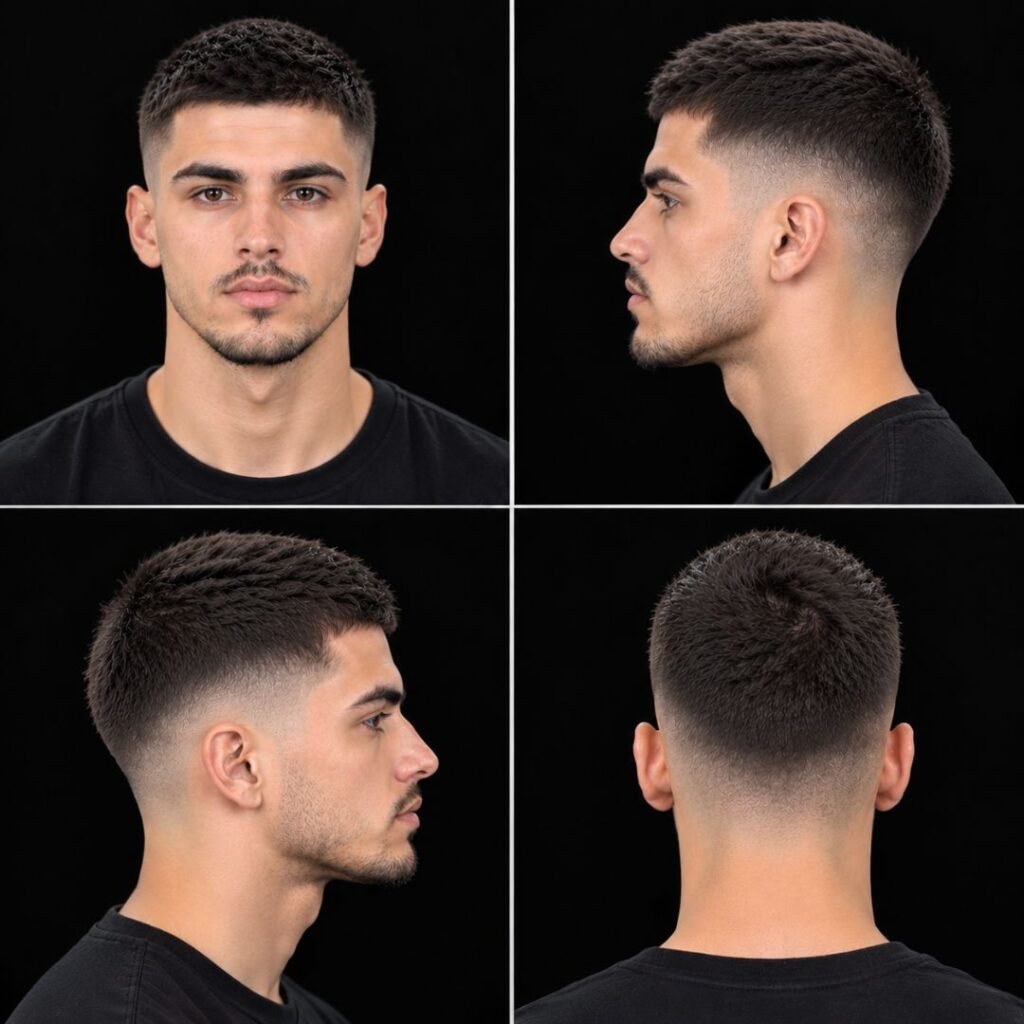Mid taper short hair men