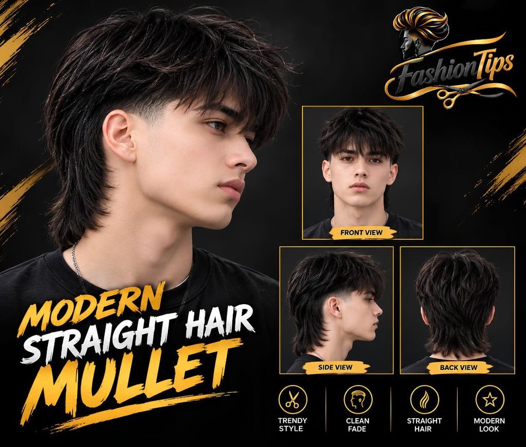 Modern Straight Hair Mullet