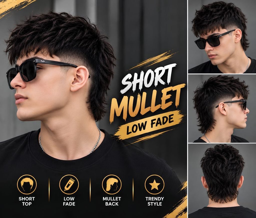 Short Mullet Low Fade