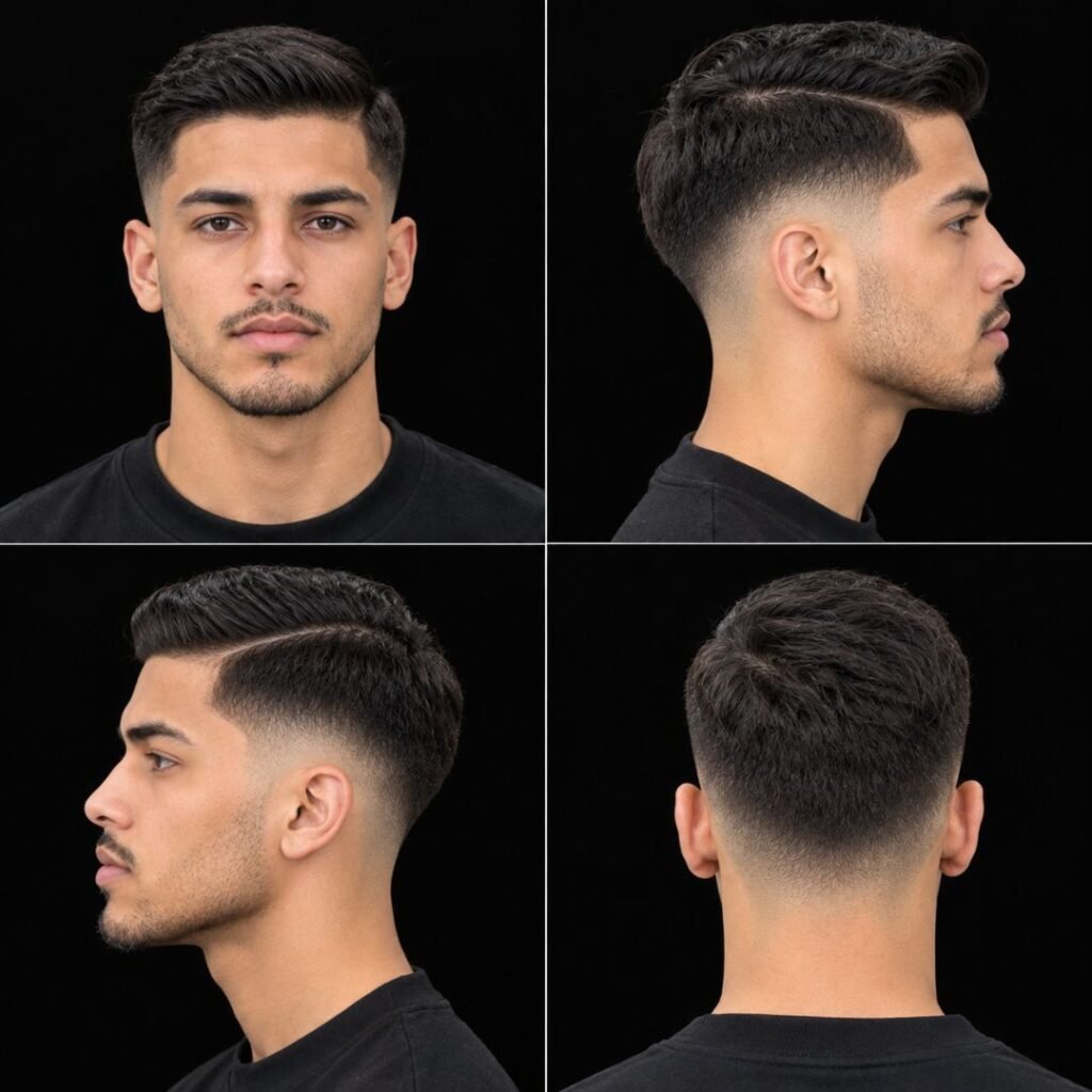 Short Side Part Mid Taper