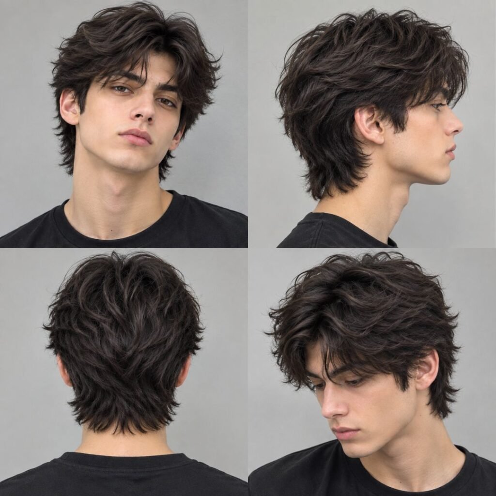 Short wolf cut men photo