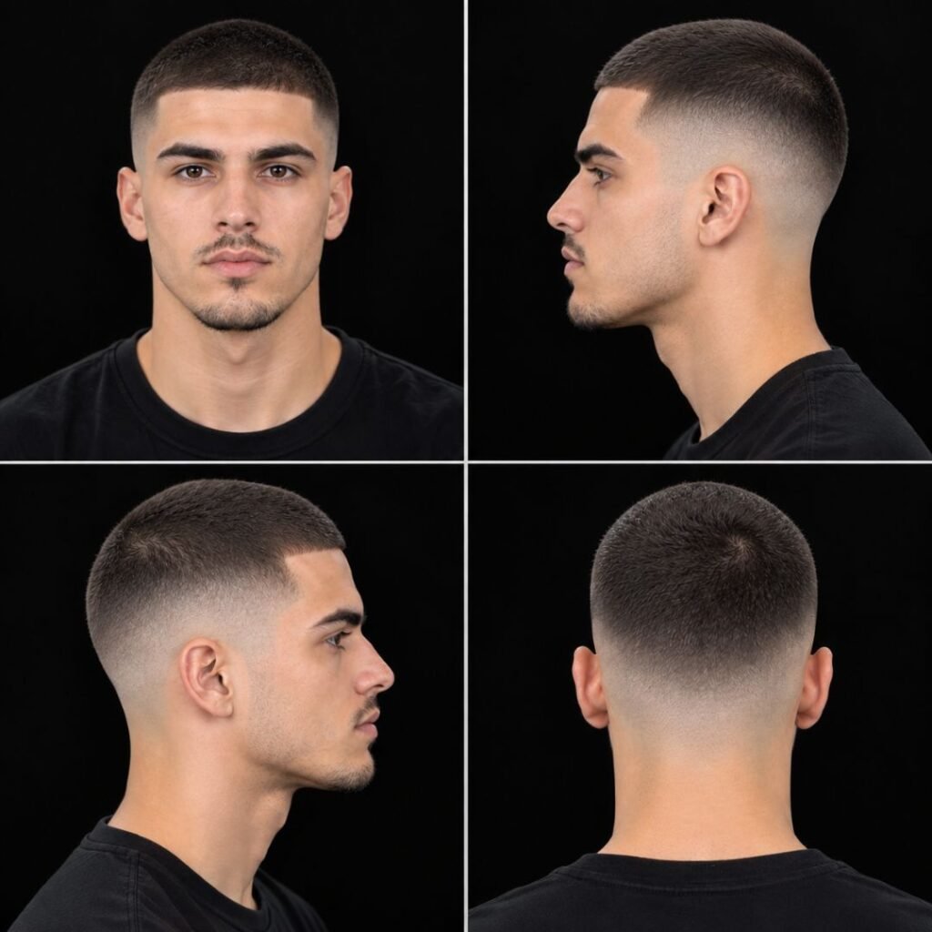 Skin Buzz with Mid Taper Fade