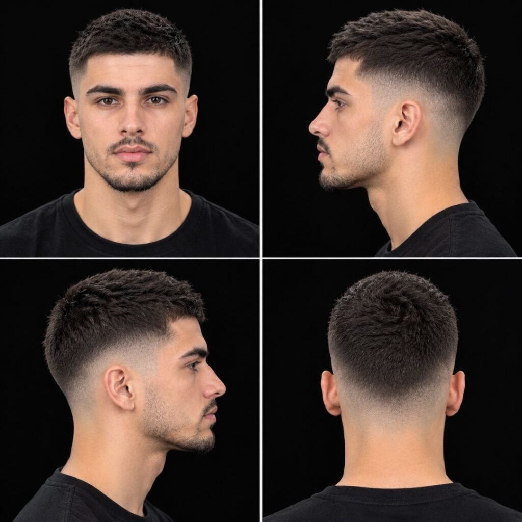 Textured Buzz with Mid Taper Fade