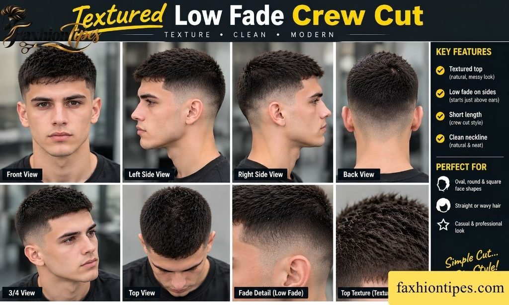 Textured Low Fade Crew Cut