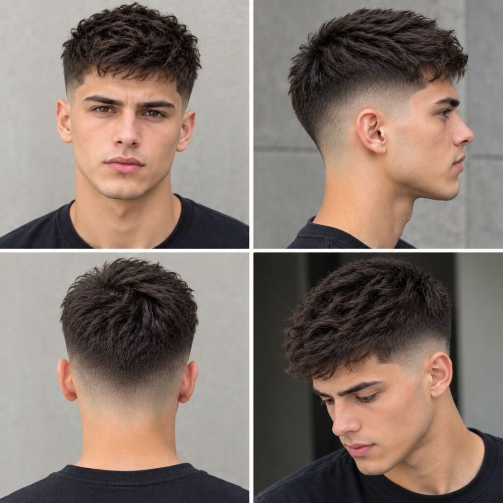 Textured Mid Fade Crew Cut Hairstyles