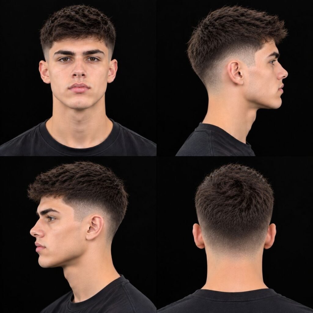 Textured Crew Cut with Mid Fade