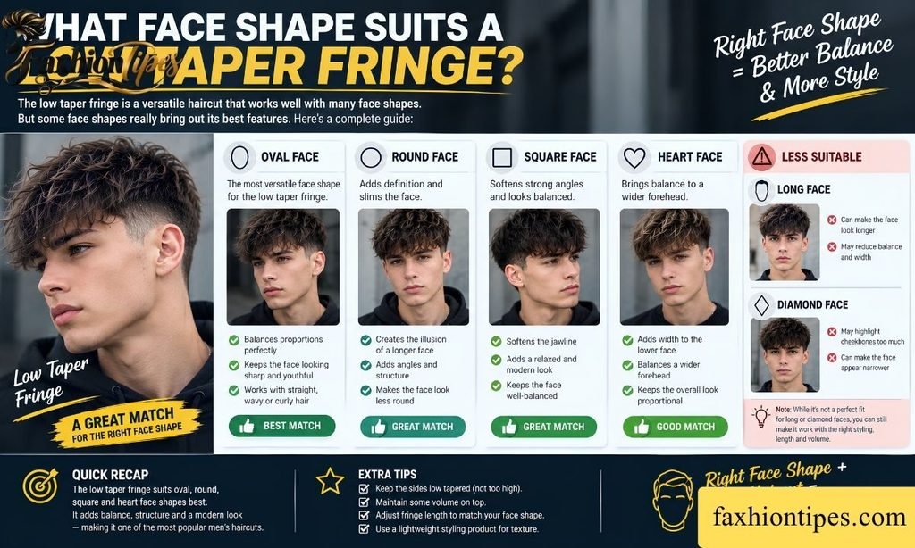 What Face Shape Suits a Low Taper Fringe?