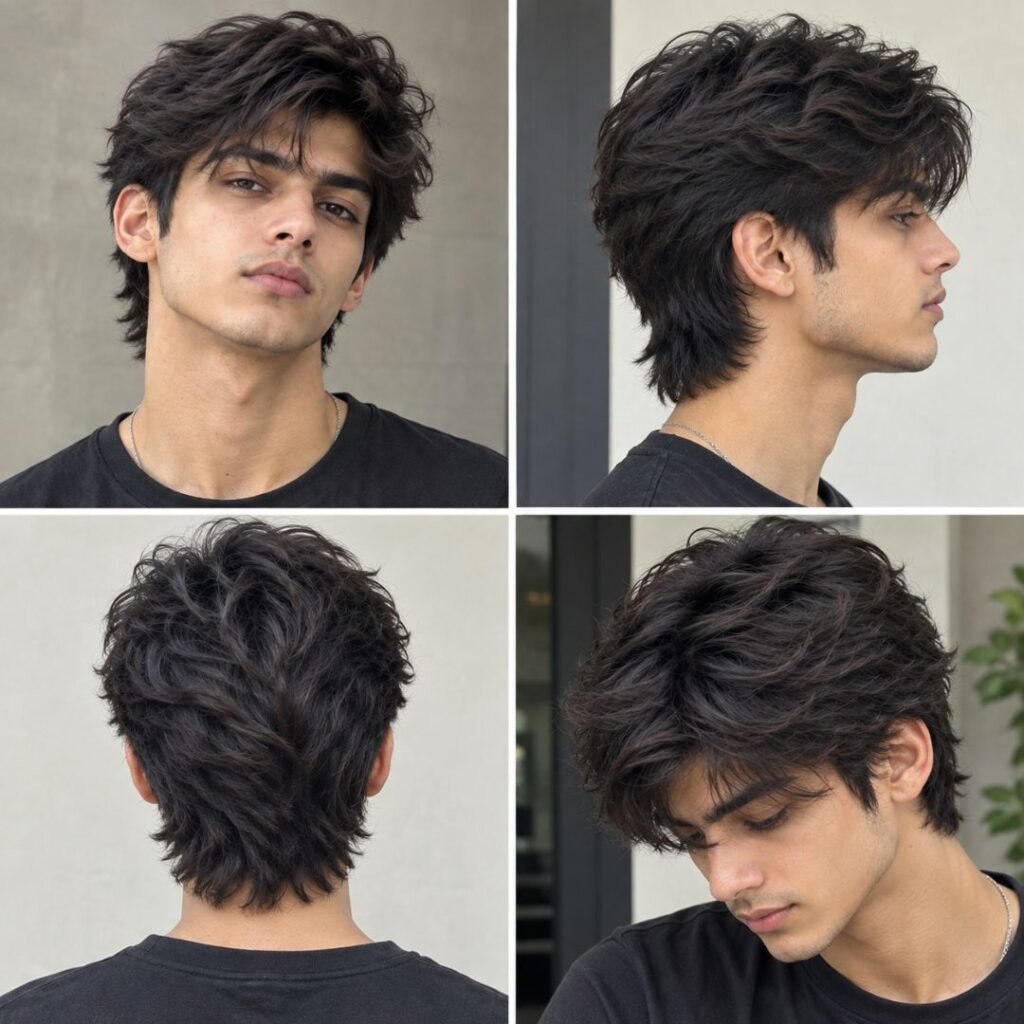 Wolf cut hair Male short Indian