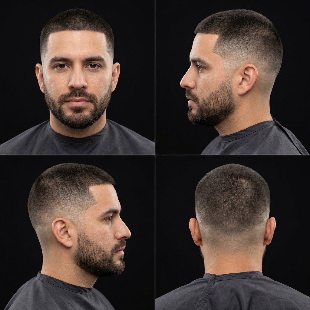Short styles: buzz cut and crew cut
