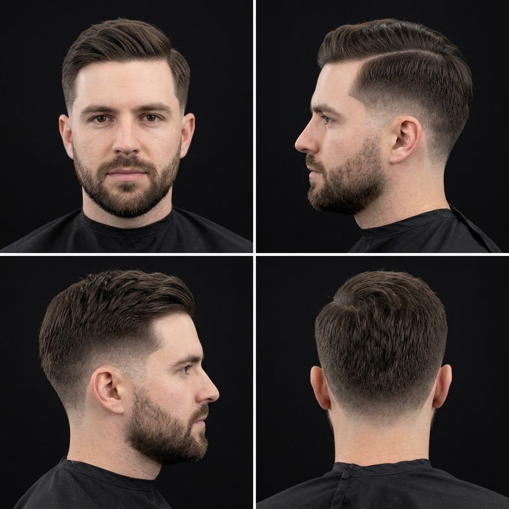 Classic natural side part