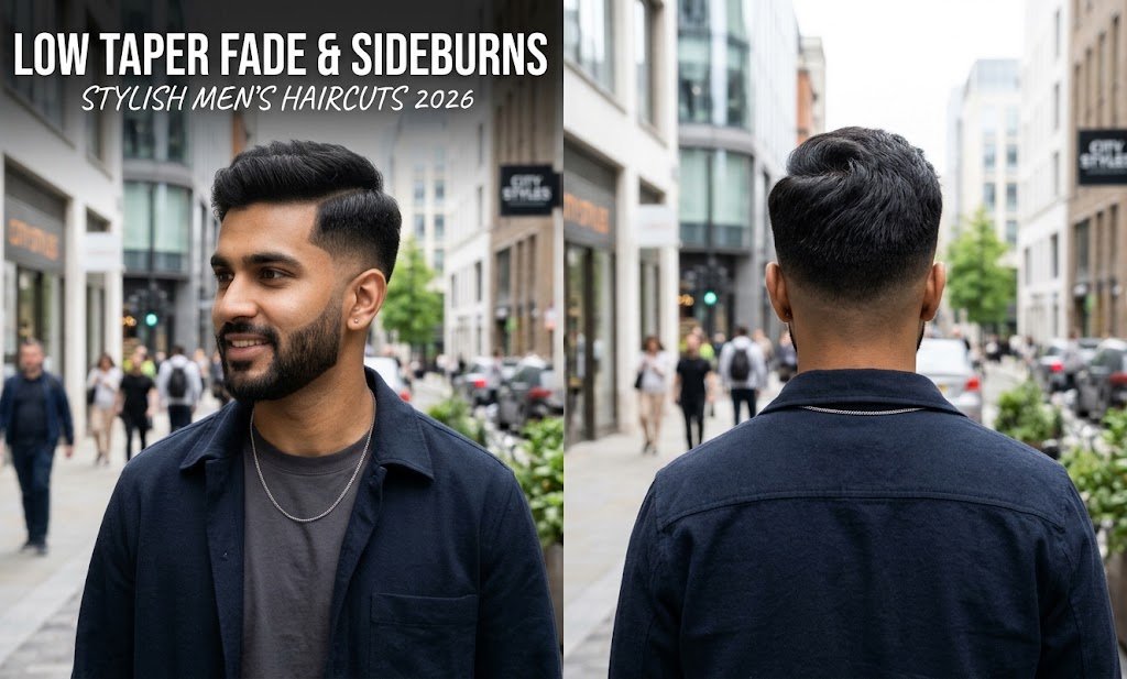 Low Taper Fade with Sideburns