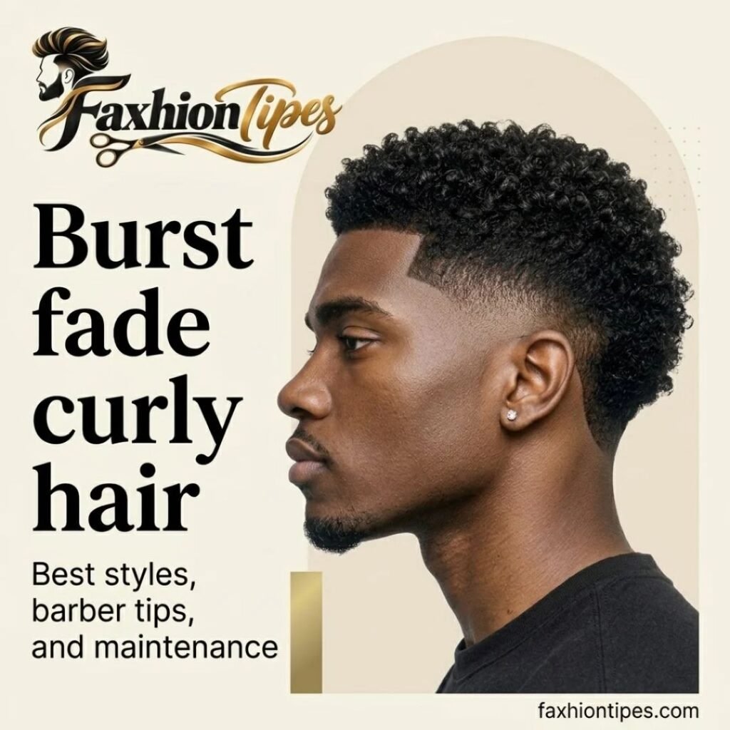 Burst fade curly hair