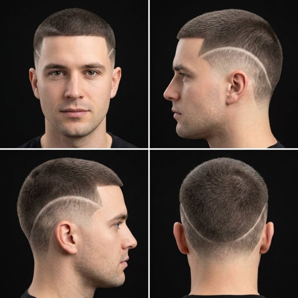 Burst fade x french crop pendek