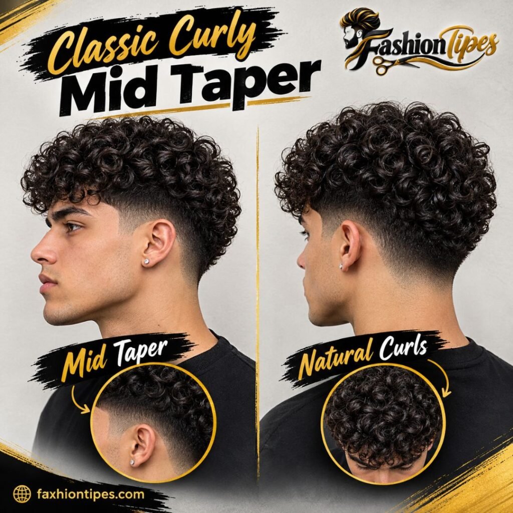 Classic curly mid taper