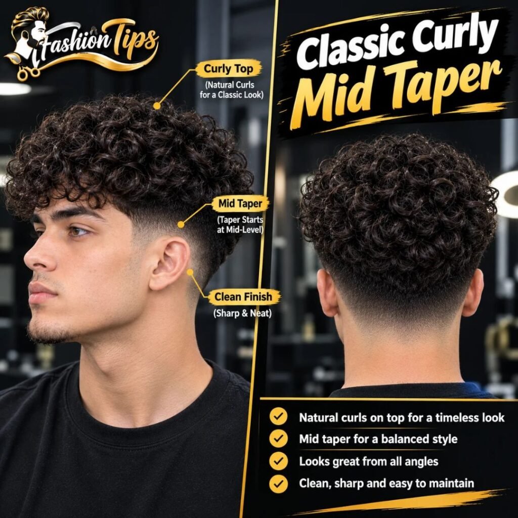 Classic curly mid taper