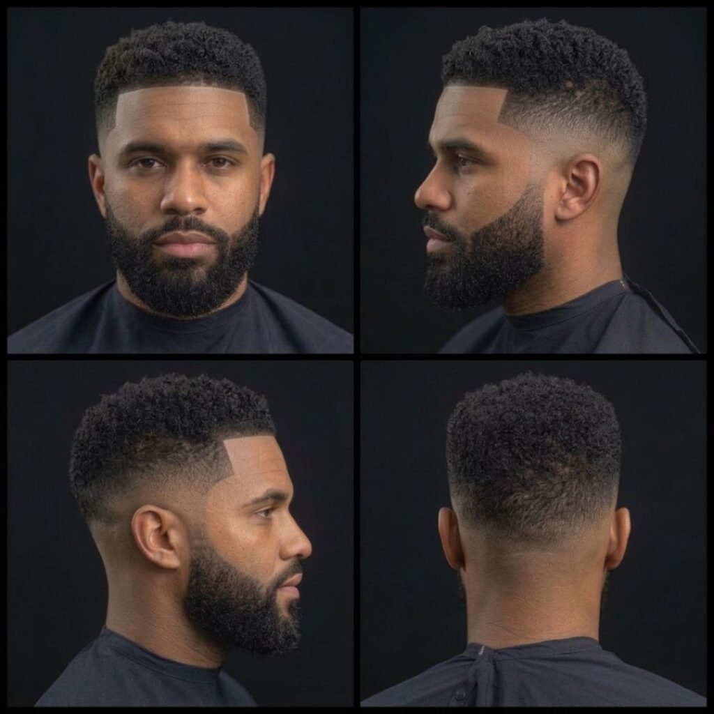 Curly Crop with Mid Taper Fade