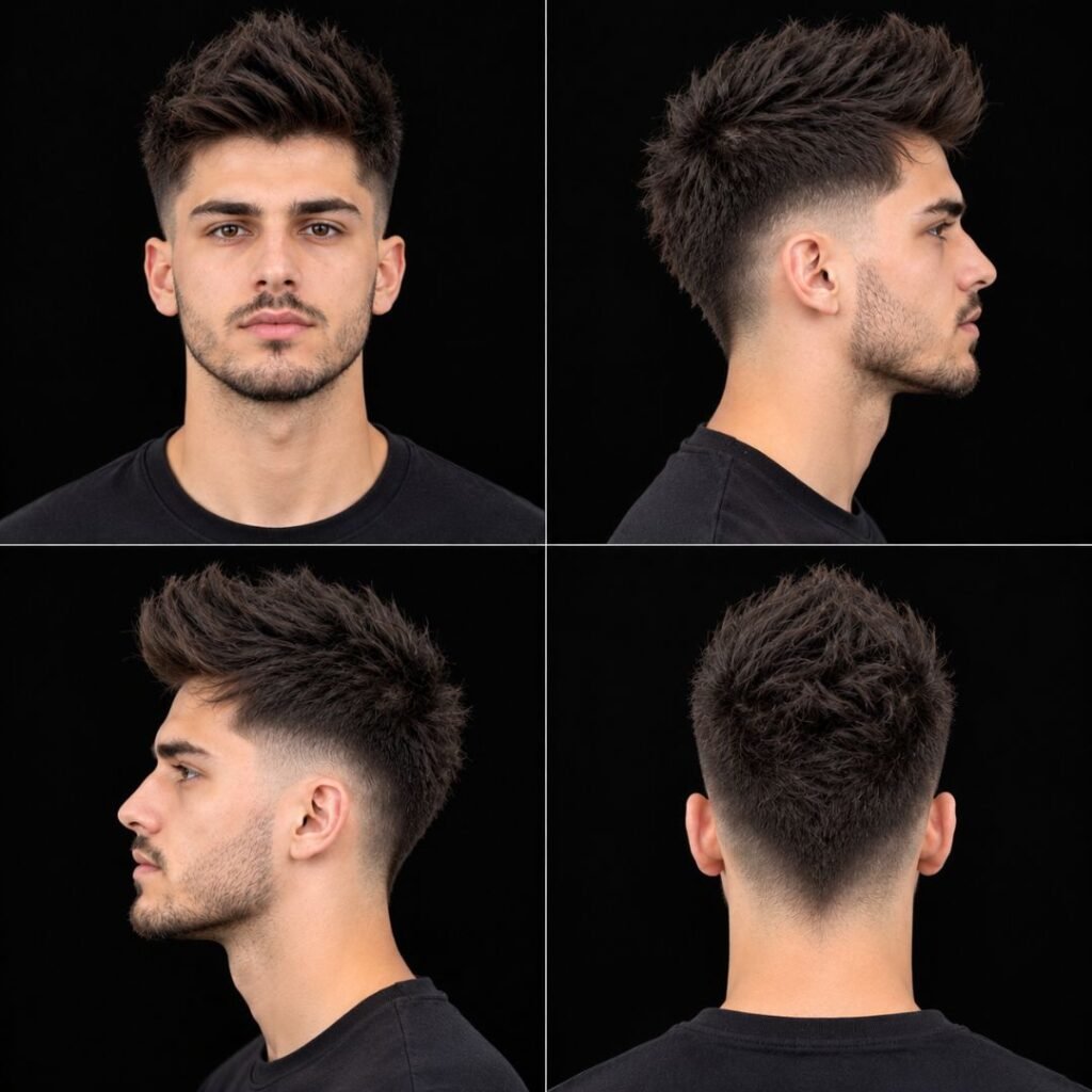  Faux Hawk Mid Taper Fade Blowout