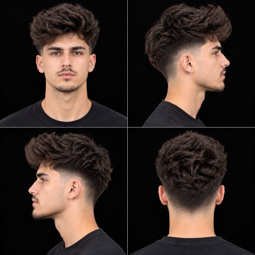  Fluffy Mid Taper Fade Blowout