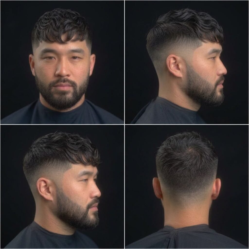 Fringe with Mid Taper Fade Blowout