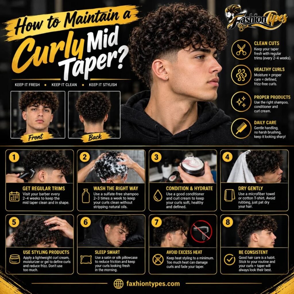 How do you maintain a curly mid taper?