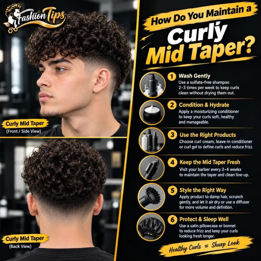 How do you maintain a curly mid taper?