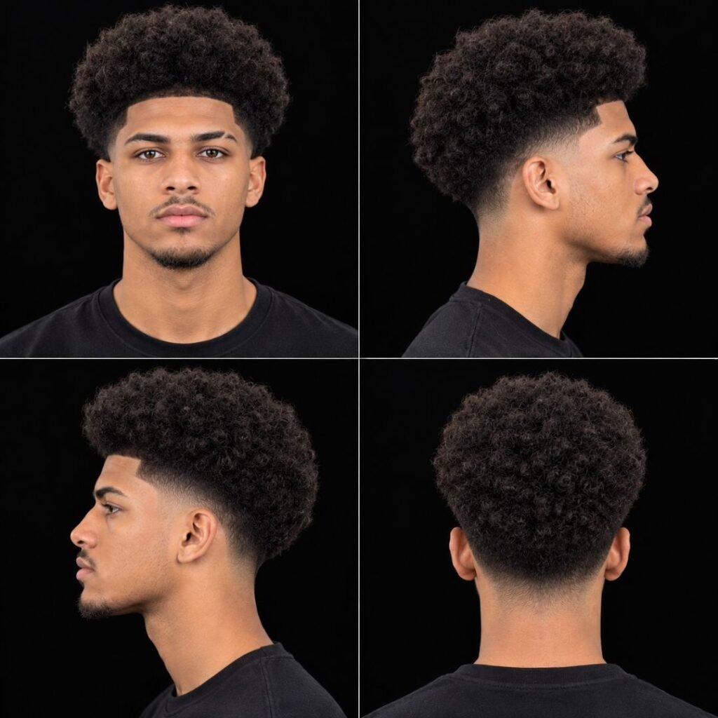 Afro Blowout Mid Taper Fade