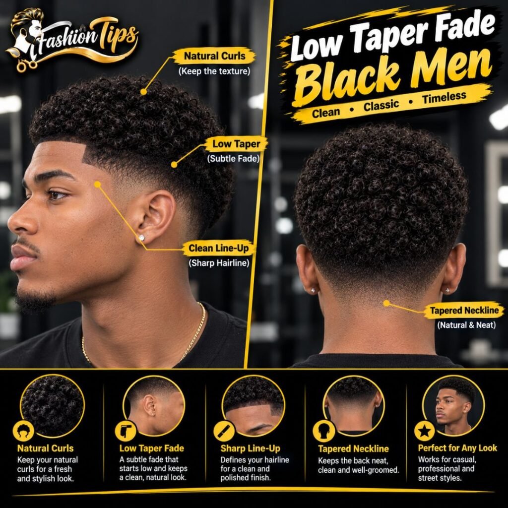 Low taper black male fade