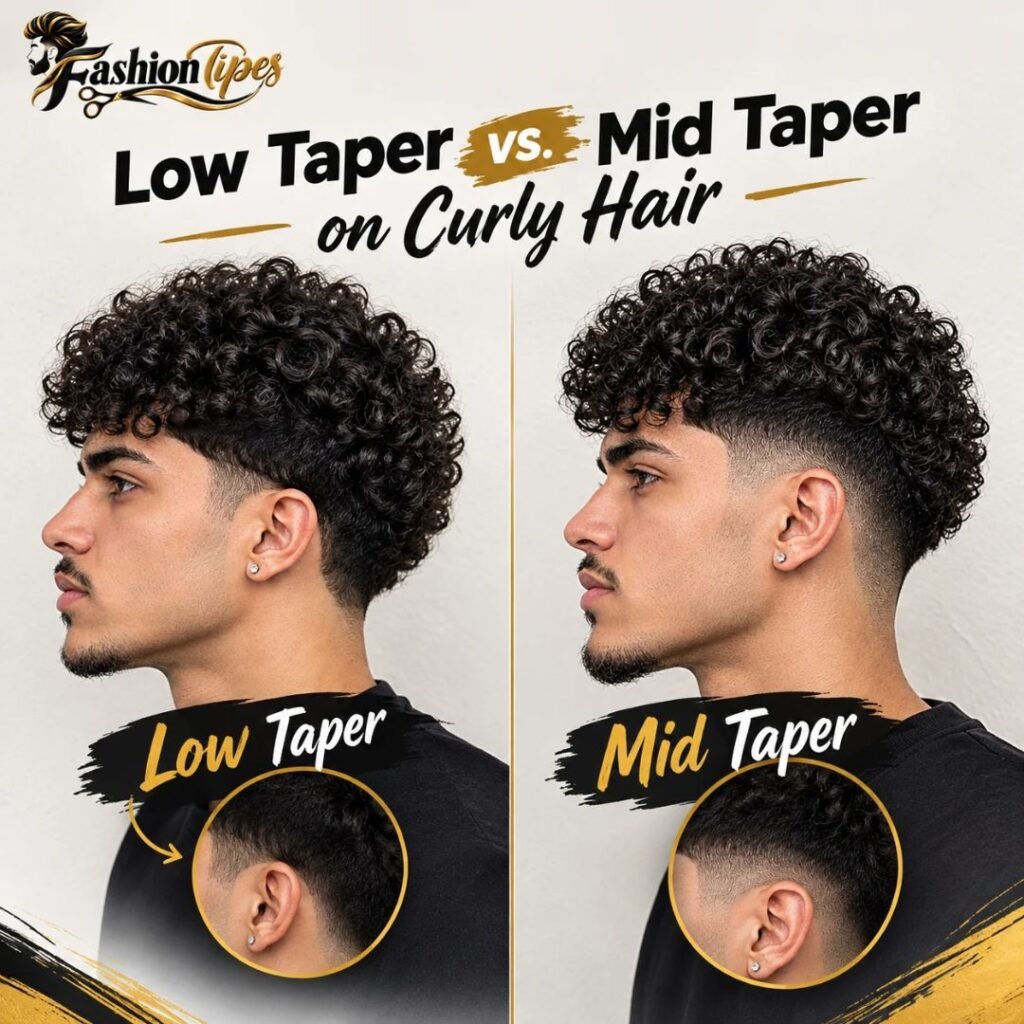 Low taper vs. mid taper on curly hair