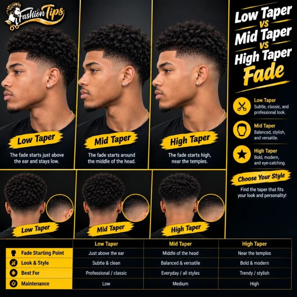 Low taper vs mid taper vs high taper fade